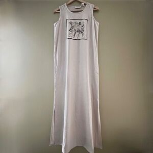 Selene Washable Raw Silk Dress Sleeveless Small  Artsy Boho Beach Costal Neutral
